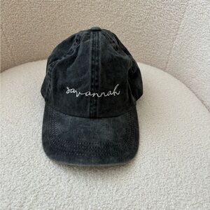 Distressed Charcoal Cap with Embroidery